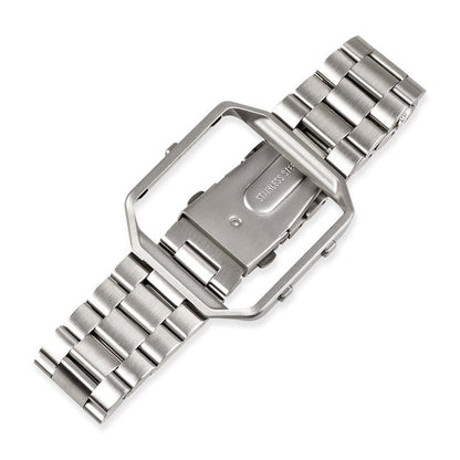 Stainless Steel Strap w/Metal Frame for Fitbit Blaze - Silver + Link removal tool