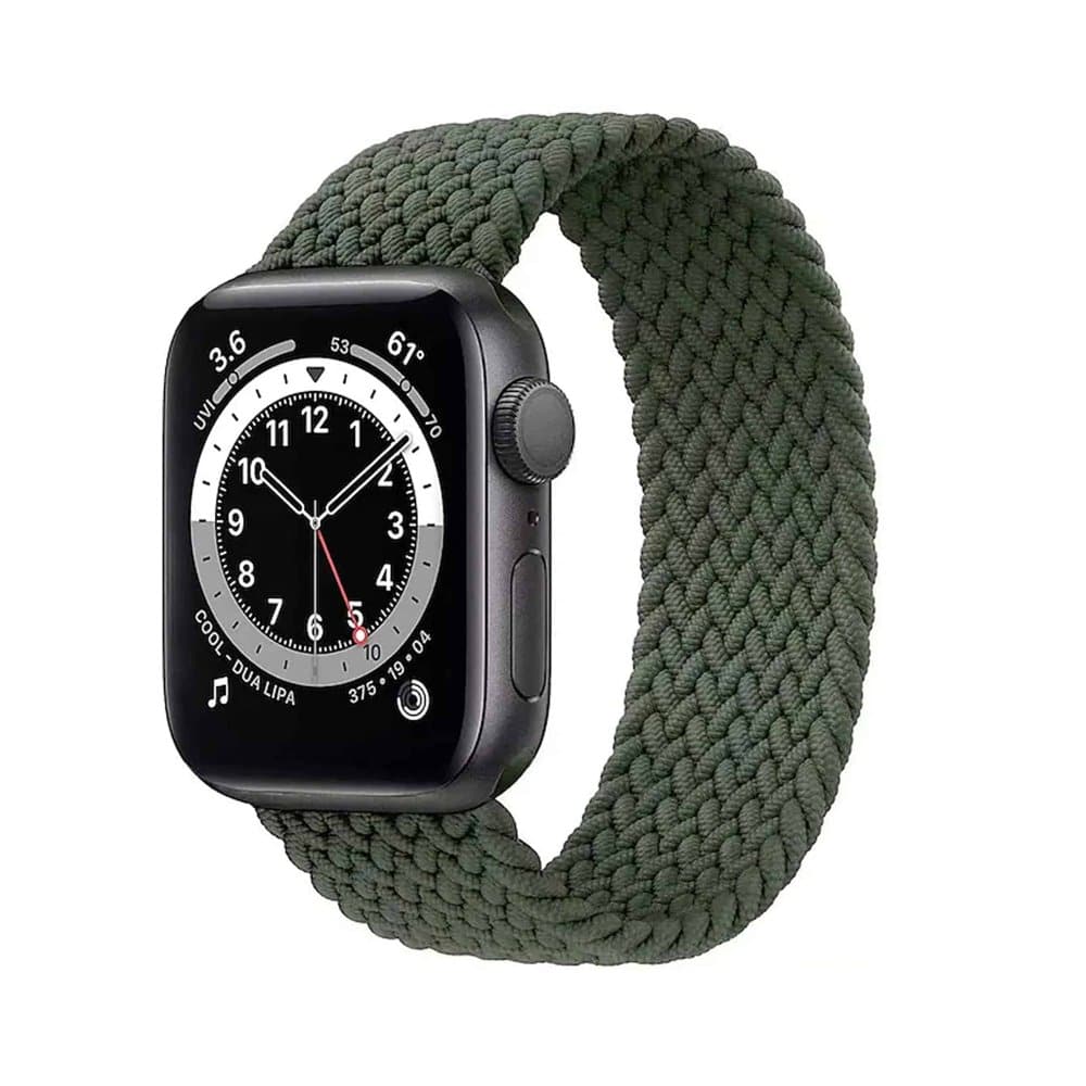 20mm Universal watch braided elastic loop strap - Black (155mm)