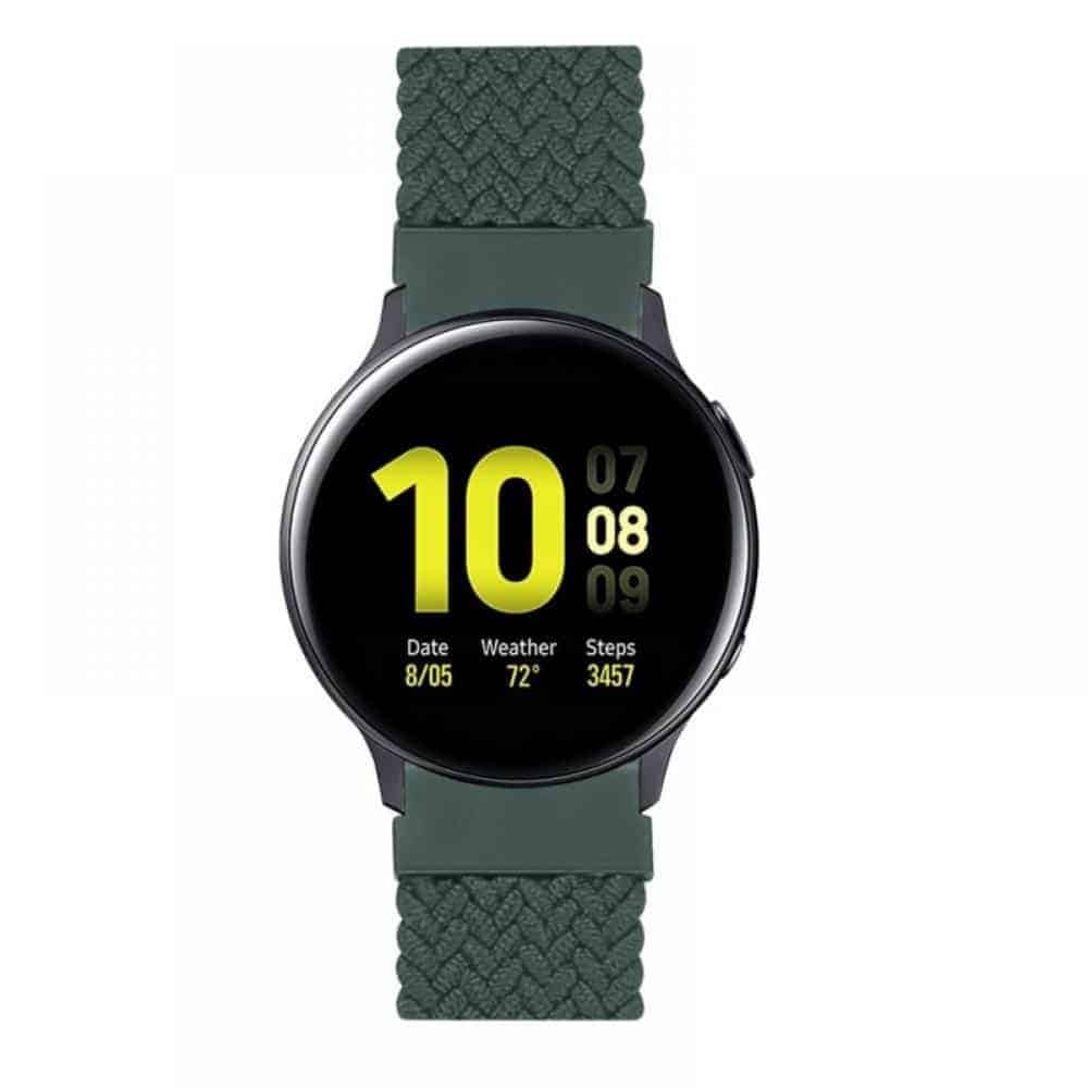 20mm Universal watch braided elastic loop strap - A.green (135mm)