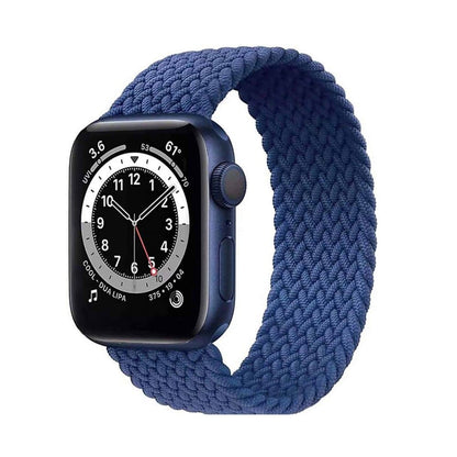 20mm Universal watch braided elastic loop strap - Black (155mm)