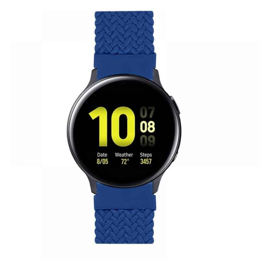 20mm Universal watch braided elastic loop strap - Navy (135mm)