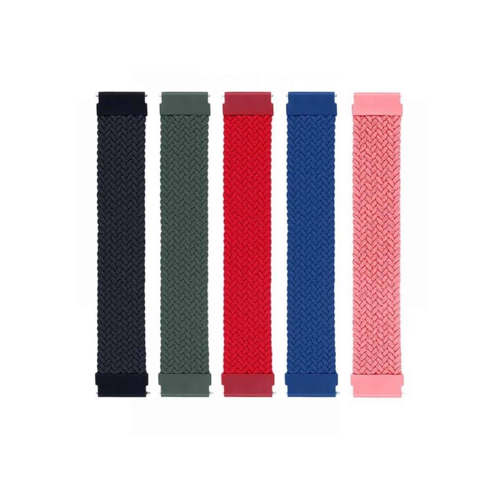 20mm Universal watch braided elastic loop strap - Pink (155mm)