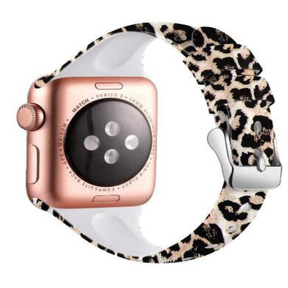 Slim Style Silicone Strap for 38/40/41mm Apple Watch- Leopard- S/M