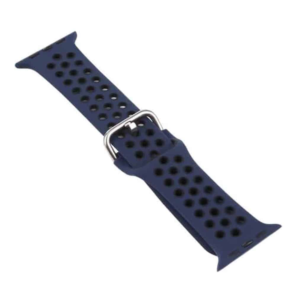 Silicone Strap for 42/44/45/49mm Apple Watch - Navy Blue & Black