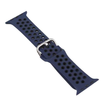 Silicone Strap for 38/40/41mm Apple Watch-Navy Blue & Black