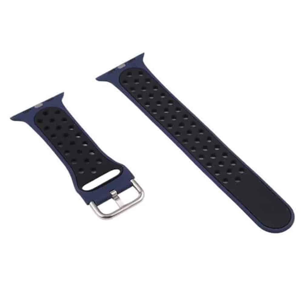 Silicone Strap for 38/40/41mm Apple Watch-Navy Blue & Black