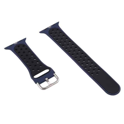Silicone Strap for 38/40/41mm Apple Watch-Navy Blue & Black