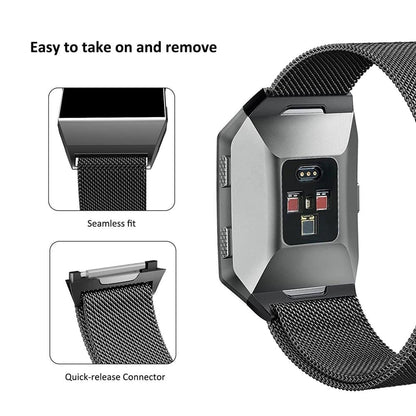 Stainless Steel Milanese Loop Strap for Fitbit Ionic-Silver
