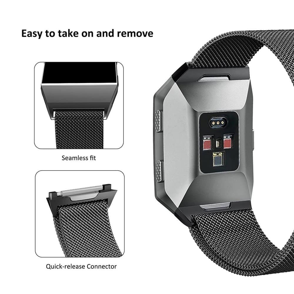Stainless Steel Milanese Loop Strap for Fitbit Ionic-Silver x2  Combo