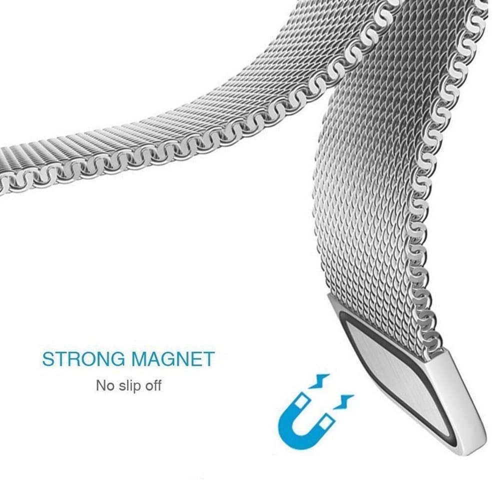 Stainless Steel Milanese Loop Strap for Fitbit Ionic-Silver x2  Combo