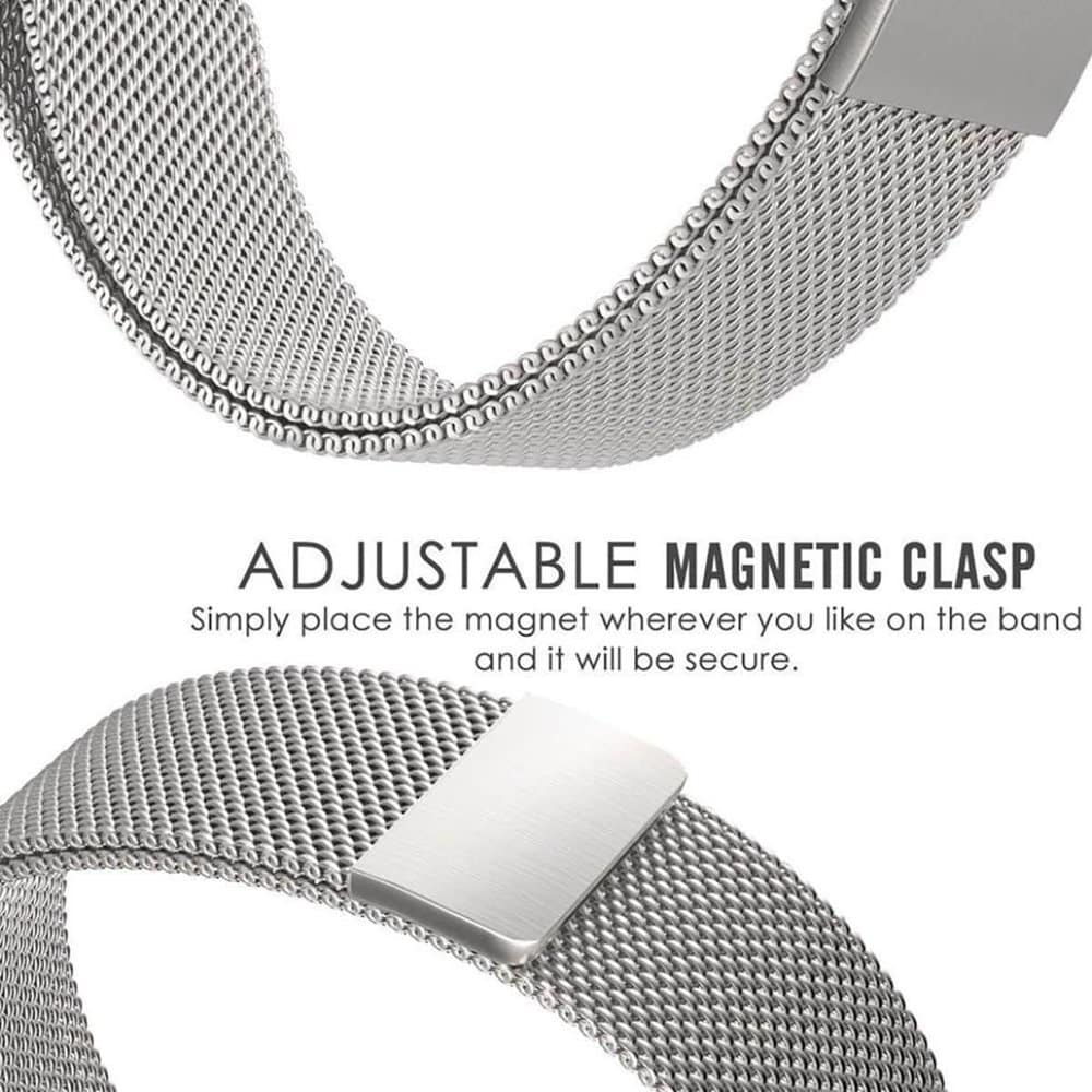 Stainless Steel Milanese Loop Strap for Fitbit Ionic-Silver x2  Combo