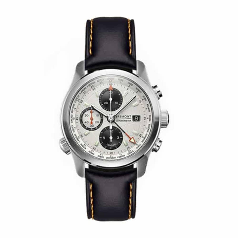 22mm Universal watch genuine leather & silicone strap - Black