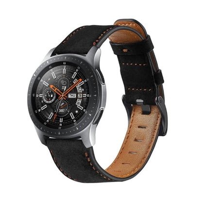 22mm Universal Watch Genuine Leather & Silicone Strap - Brown