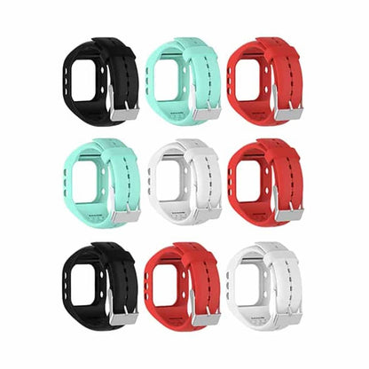 Polar A300 silicone straps combo - Black, Teal, Red