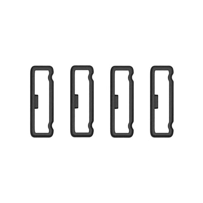 26mm Universal Watch Silicone Strap Loop Keepers (x4)- Black