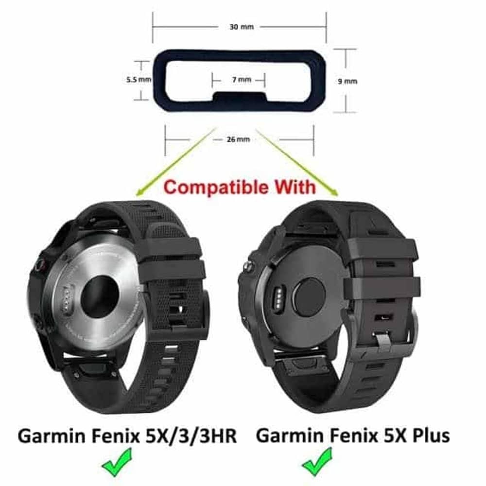 26mm Universal Watch Silicone Strap Loop Keepers (x4)- Black