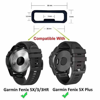 26mm Universal Watch Silicone Strap Loop Keepers (x4)- Black