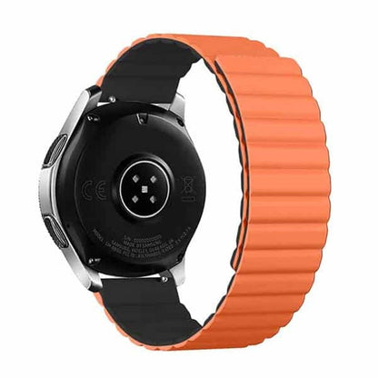 22MM Silicone Magnetic Watch Band - Orange+Black