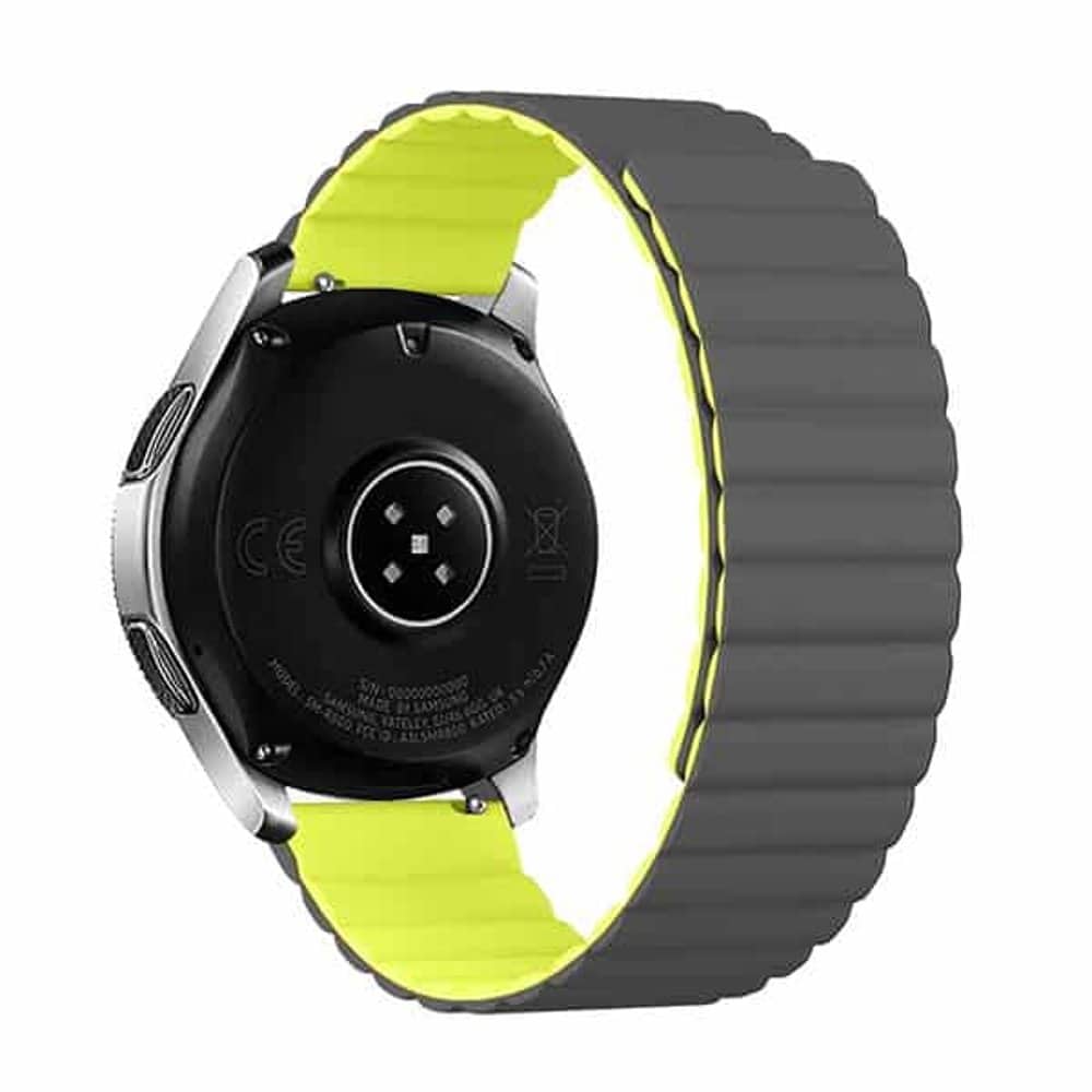 22MM Silicone Magnetic Watch Band - Grey+Green