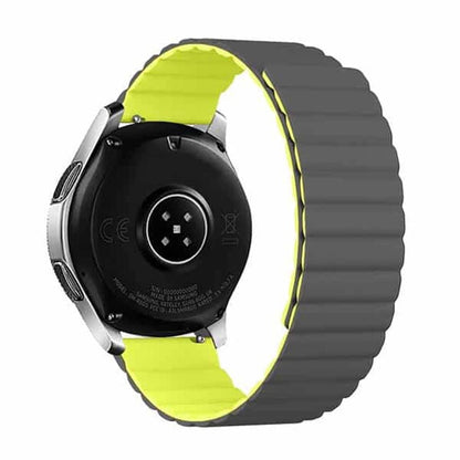 22MM Silicone Magnetic Watch Band - Black+Yellow