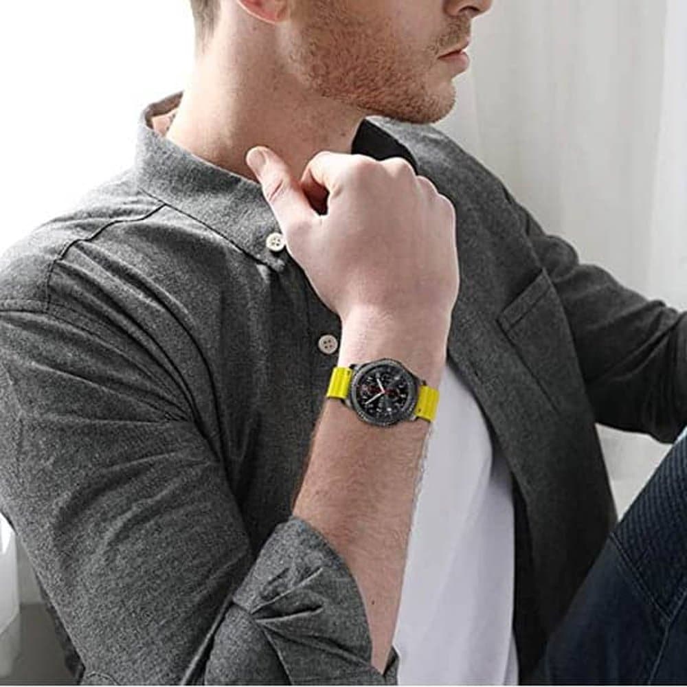 22MM Silicone Magnetic Watch Band - Orange+Black
