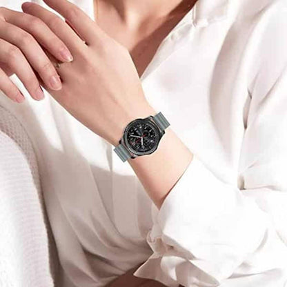 22MM Silicone Magnetic Watch Band - Black+Yellow