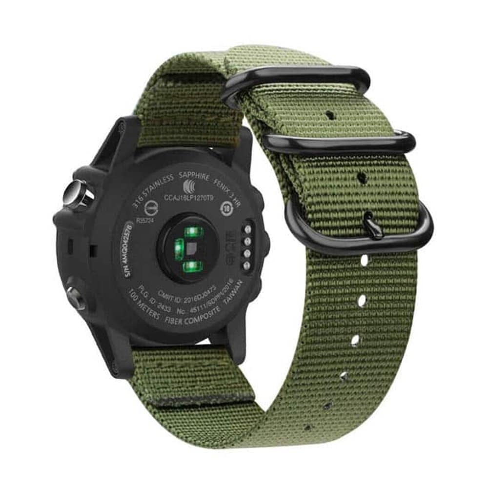 Nylon Replacement Bands 26mm Watch Strap Band Accessory with Pins and removal tools for Garmin Fenix 3 / Fenix 3 HR, Fenix 5X / 6X / 7X Smart Watch - Green