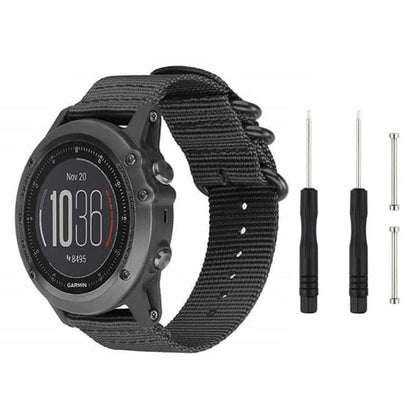 Nylon Replacement Bands 20mm Watch Strap Band Accessory with Pins and removal tools for Garmin Fenix 5S Smart Watch - Navy