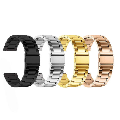 24mm watch 3 links stainless-steel strap - Black