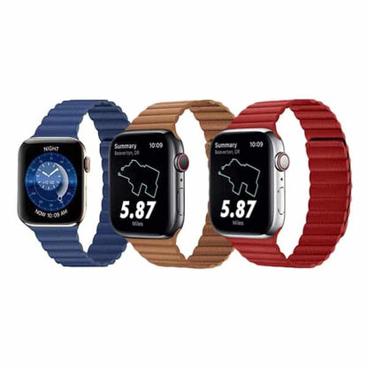 PU Vegan Leather Magnetic Strap for Apple 38/40/41mm  - Blue