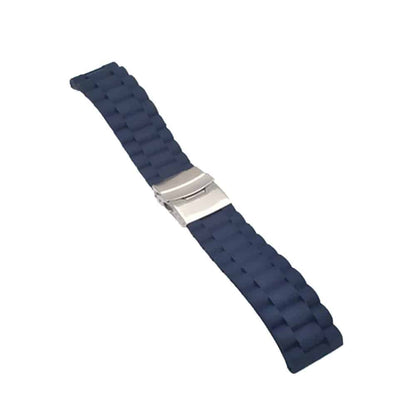 20mm Universal brand grooved silicone watch strap - Black (S-M)