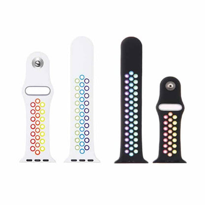 Silicone Strap 38/40/41mm apple watch S/M - Black+Rainbow
