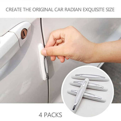 Universal Anti-Scratch Car Door Edge Guard Bumper x4- White