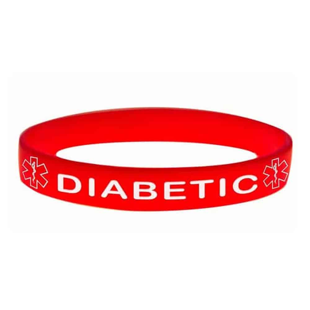 Diabetic: Emergency Attention Medical Alert silicone bracelet set (x5)