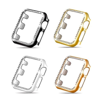 42mm Apple Watch Rhinestone PC Shiny Protective Frame - Black