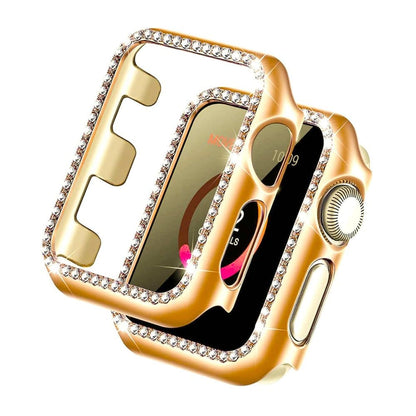 44mm Apple Watch Rhinestone PC Shiny Protective Frame - Rose Gold