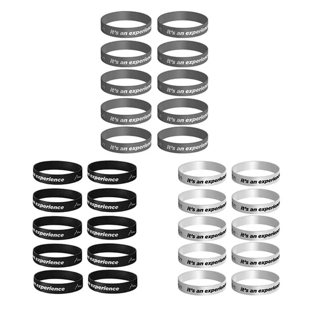 Silicone Band (it is a experience),20cm Color:White with black print x10 Combo