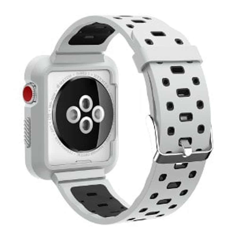 Silicone Strap for 38/40/41mm Apple Watch- White & Pink