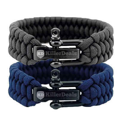 Paracord Outdoor Camping Tactical Survival Bracelet - Navy- L
