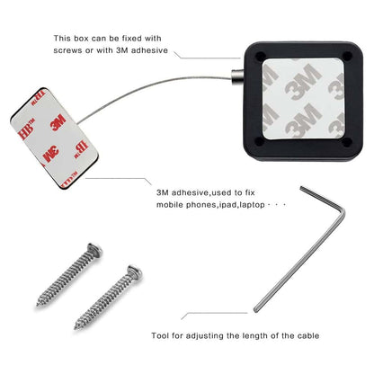 Anti-Theft Retractable Cable Lock for Tablet/Laptop/Smartphone x 10 Combo