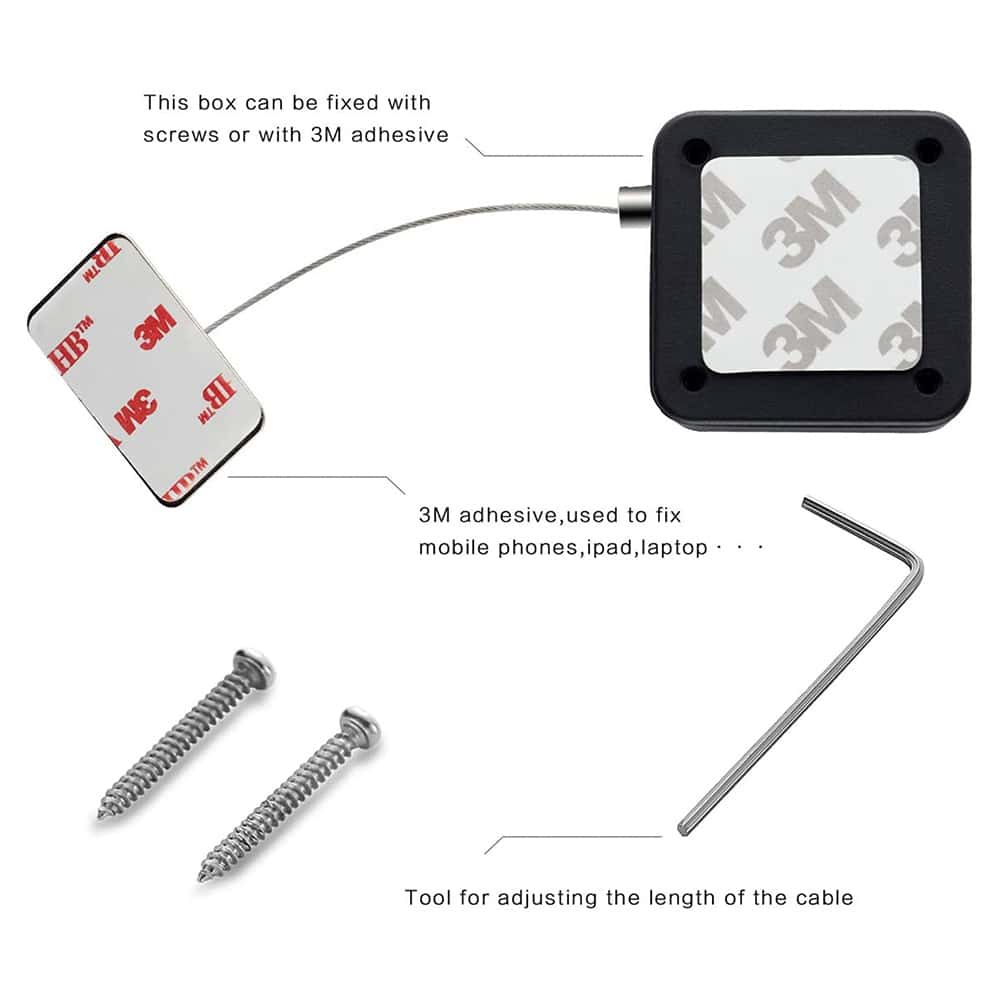 Anti-Theft Retractable Cable Lock for Tablet/Laptop/Smartphone x 2 Combo