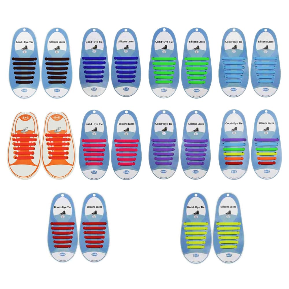 elastic lazy no-tie silicone speed laces - Orange (Kids) x2 Combo