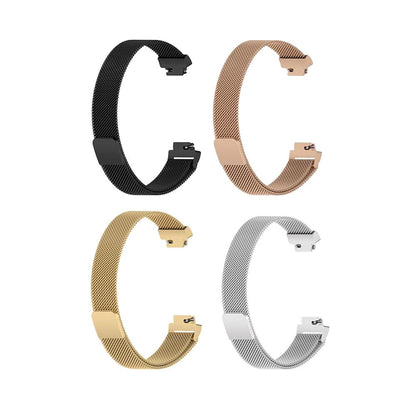 Milanese Stainless Steel Strap for Fitbit Inspire 2 (S/M)- Black/Gold Combo