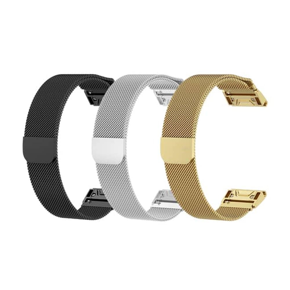 20mm Stainless Steel Milanese Strap for Garmin Fenix 5S- Black