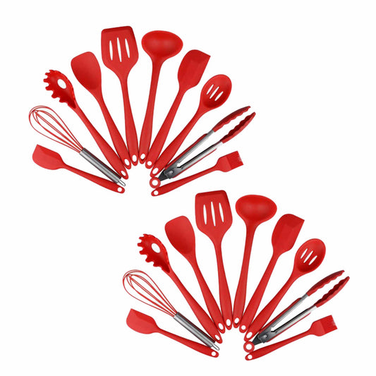 10-Pack Silicone Spatula Whisk Tong Spoon Kitchen Utensil Set x 2 Combo