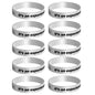 Silicone Band (it is a experience),20cm Color:White with black print x10 Combo