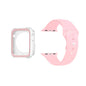Silicone Strap & Case for 38mm Apple Watch- Pink & White