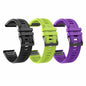 22mm Garmin Fenix 5/6/935/945/S60 Silicone Strap - Black/Purple/Green Combo