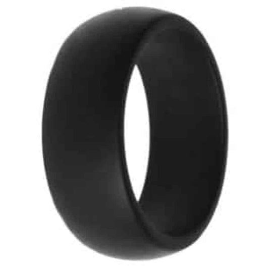 Men's Wedding Exercise Silicone Ring- 8mm- Black- S
