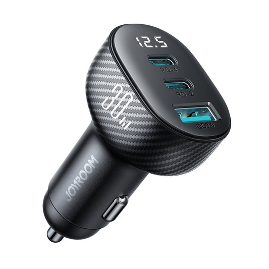JOYROOM JR CCD04 30W Dual PD QC3 0 Ports Digital Display Car Charger Black